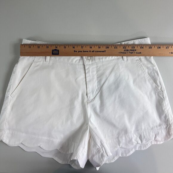 Lauren James Women's Scalloped Hem Poplin Shorts White Size S - New With Tags - Picture 7 of 12
